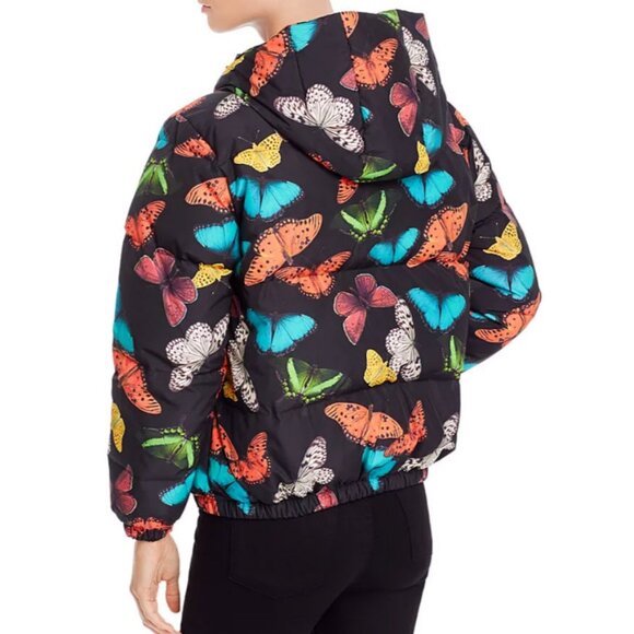 Alice + Olivia Durham Mult Butterfly Floral Down Reversible Puffer Jacket Coat S - Picture 5 of 14